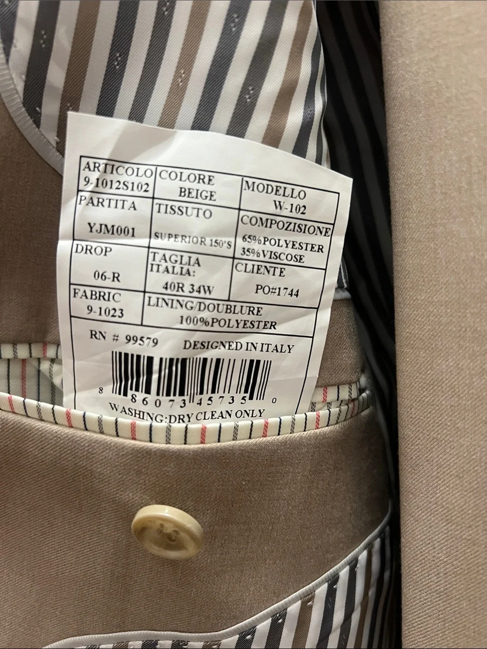 Men's Tan Two-Button Blazer - Classic Tailored Fit